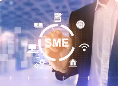 image of a office guy with SME logo